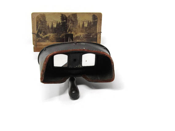 antique viewer with cards